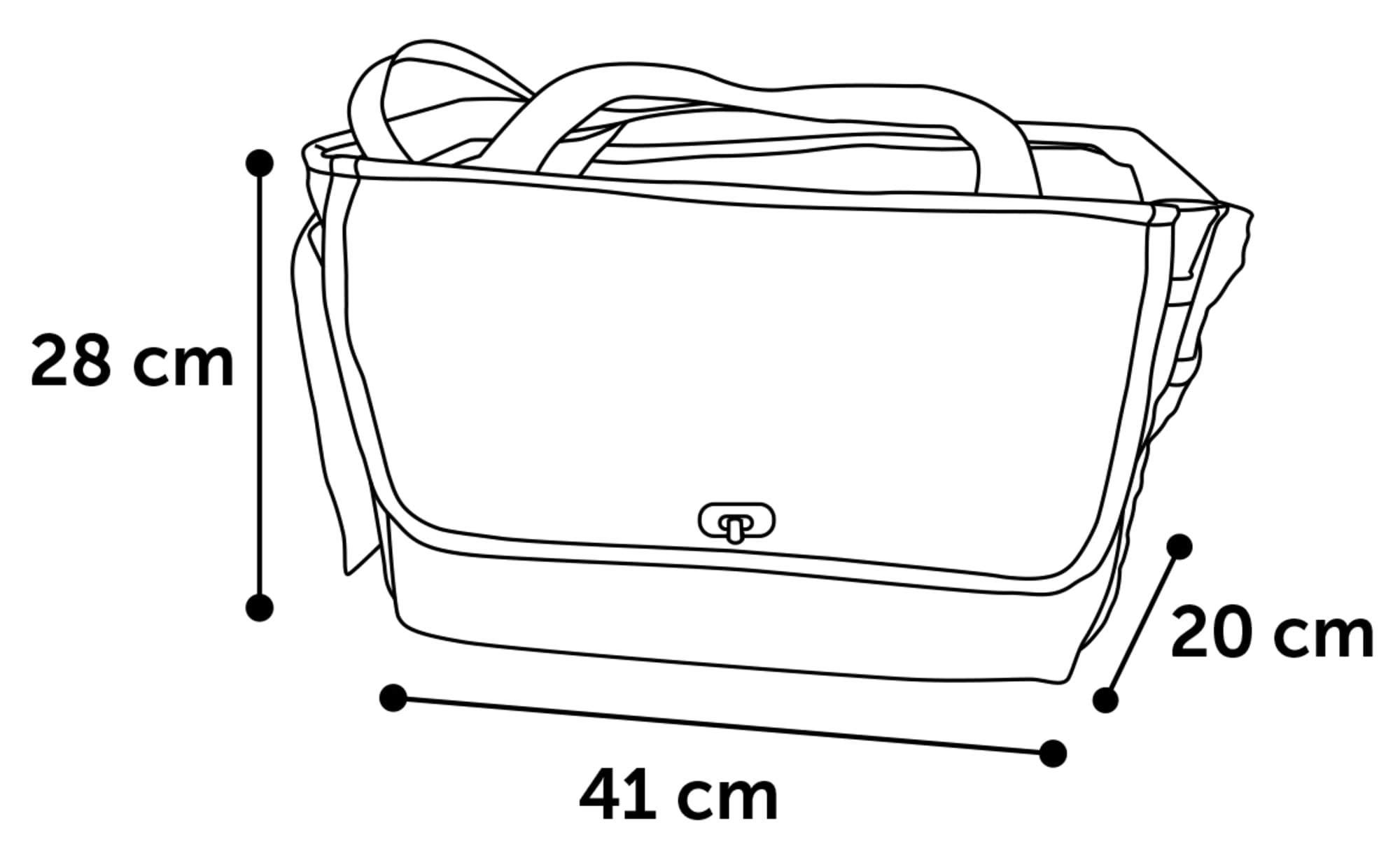 Flamingo Torba NOENIE CZARNA 41 x 20 x 28 cm