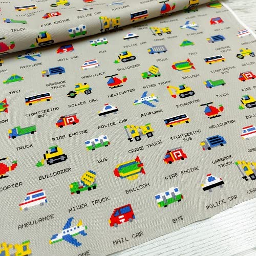 Amazon | 車 はたらくくるま オックス ドット絵 ピクセルアート 生地
