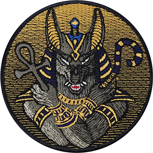 Anubis Jackal Head Deity Sew-On Patch 3.15" x 3.15
