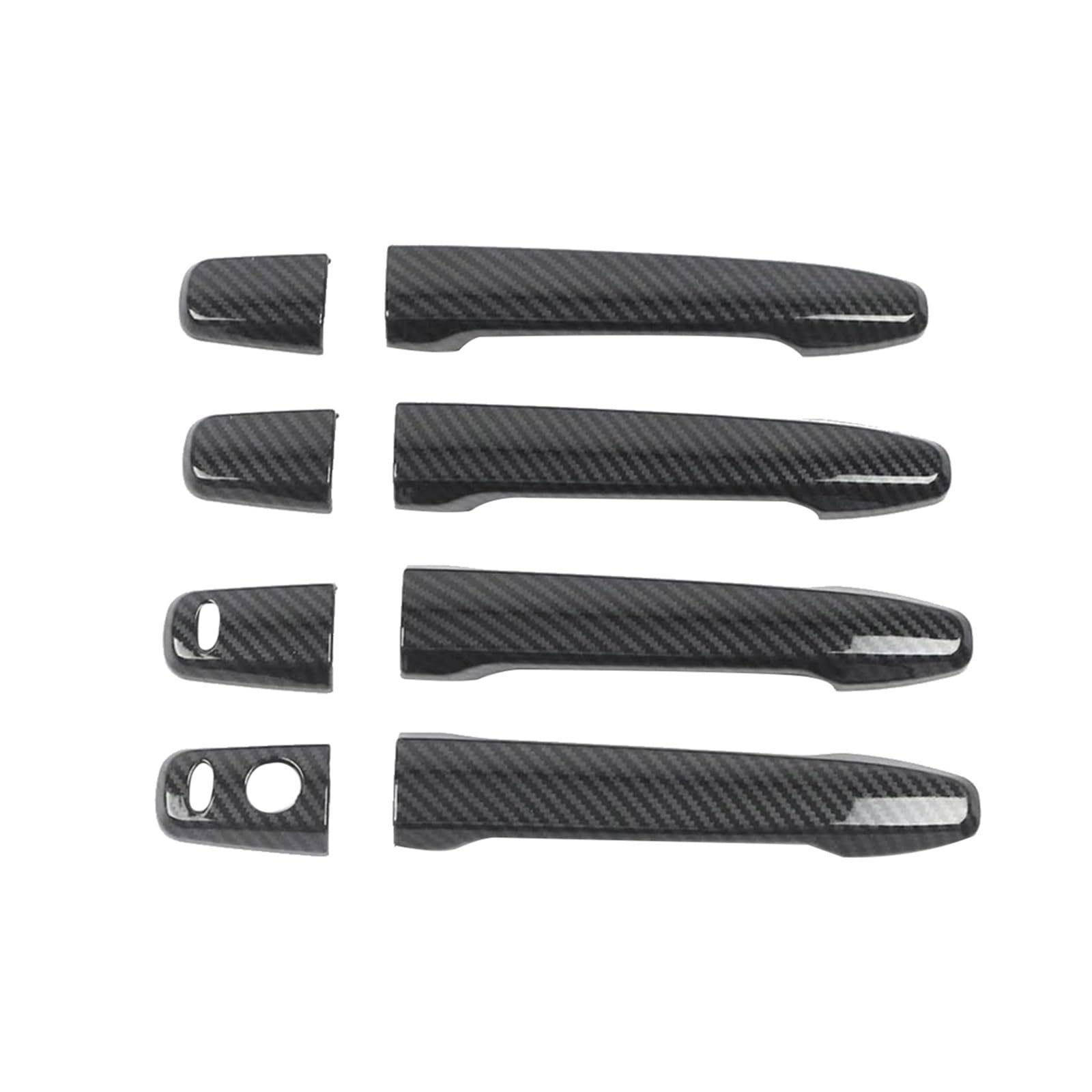 NVNZMFPPW Carbon Fiber Car Exterior Door Handle Cover for Mitsubishi for Lancer for Evolution X for Outlander ASX with Keyless Holes 4Pcs