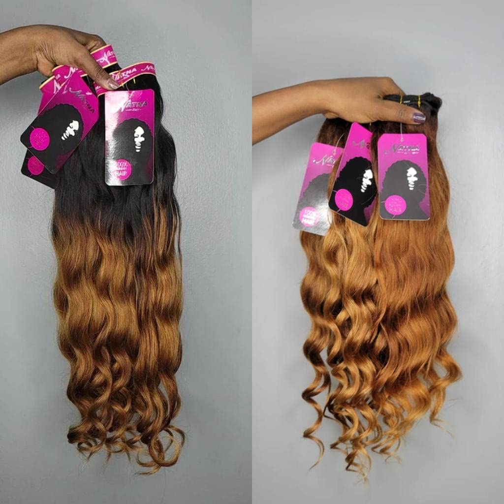 Natna Hair Natural Wave Unprocessed Virgin 100% Human Hair 22 Inches Natural Black