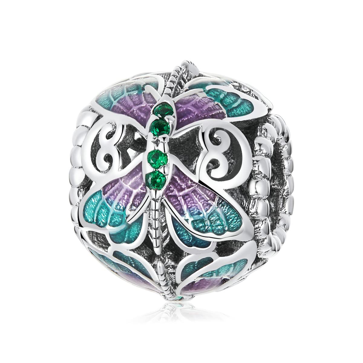 Charm de libélula vintage en plata de ley 925 como regalo especial 8