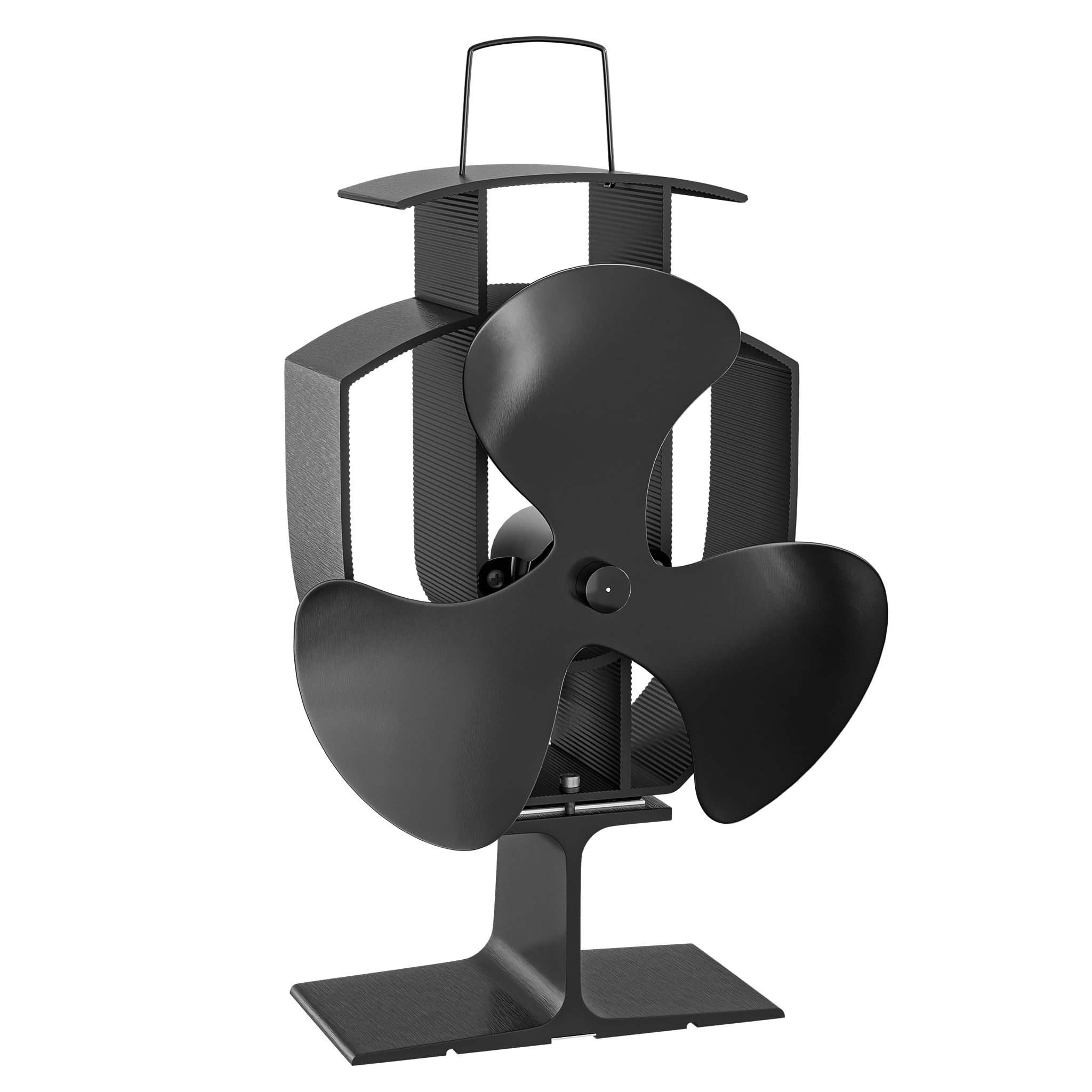 WilTec Ventilateur de poêle à bois – 3 Pales – 1100 tr/min – 50-300 °C – Autoalimentation thermique par Chaleur Sans courant – Distribution homogène de chaleur de cheminée