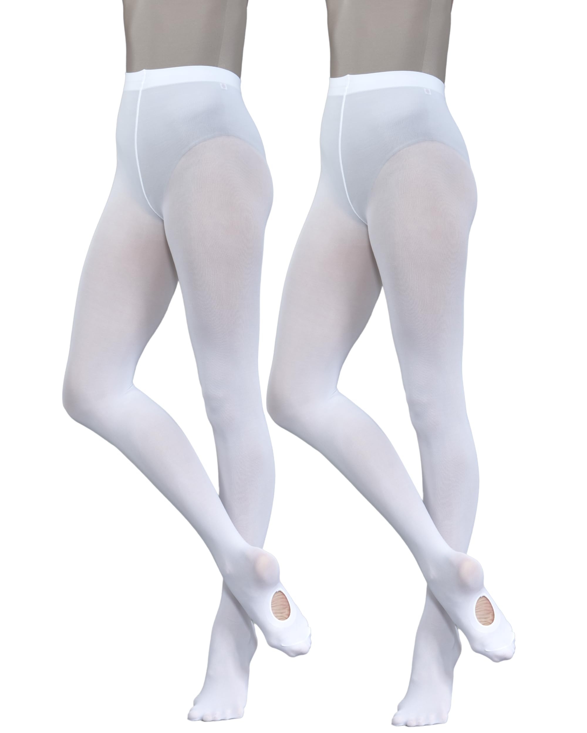 Silky Dance 2 Pairs Ballet Convertible Tights (Medium) (White)