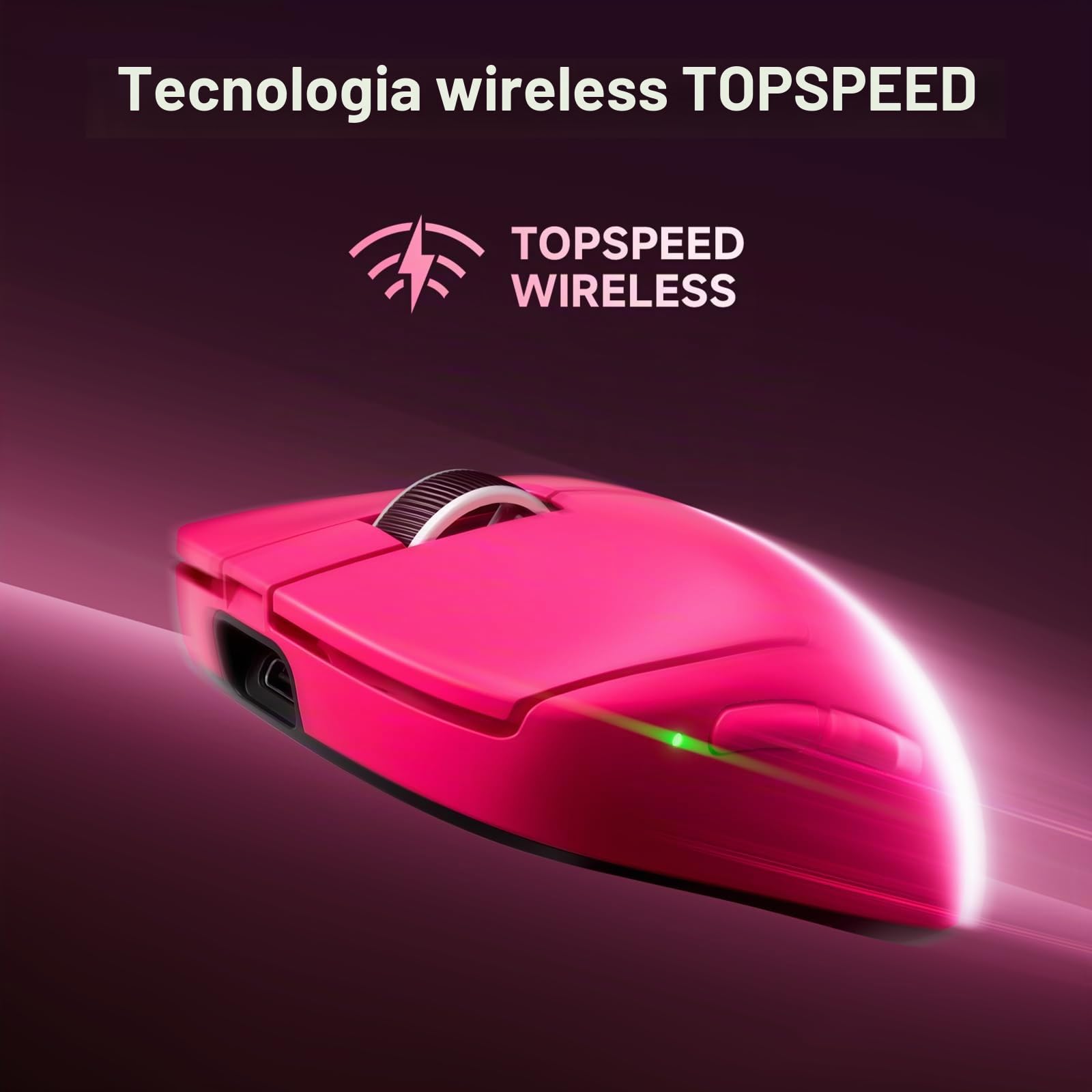 MCHOSE A7 V2 Pro Mouse da Gaming Wireless FPS/MOBA, Nero | PAW3395, 26.000 DPI, 8.000 Hz, 650 IPS, 50G, 2.4G/BT/USB-C, batteria da 500 mAh
