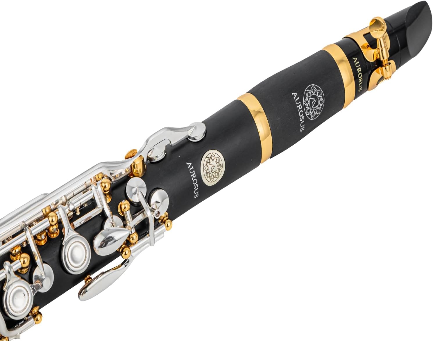 CG-S7 Bb Soprano Clarinet with Plateau Mechanism and Covered Holes 17 Nickel Silver Keys ABS Body Gold Posts Ideal for Saxophonists Small Hands and Handicaps