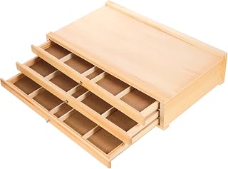 Wood Paint Brush Storage Holder with Drawer Organizer for Students