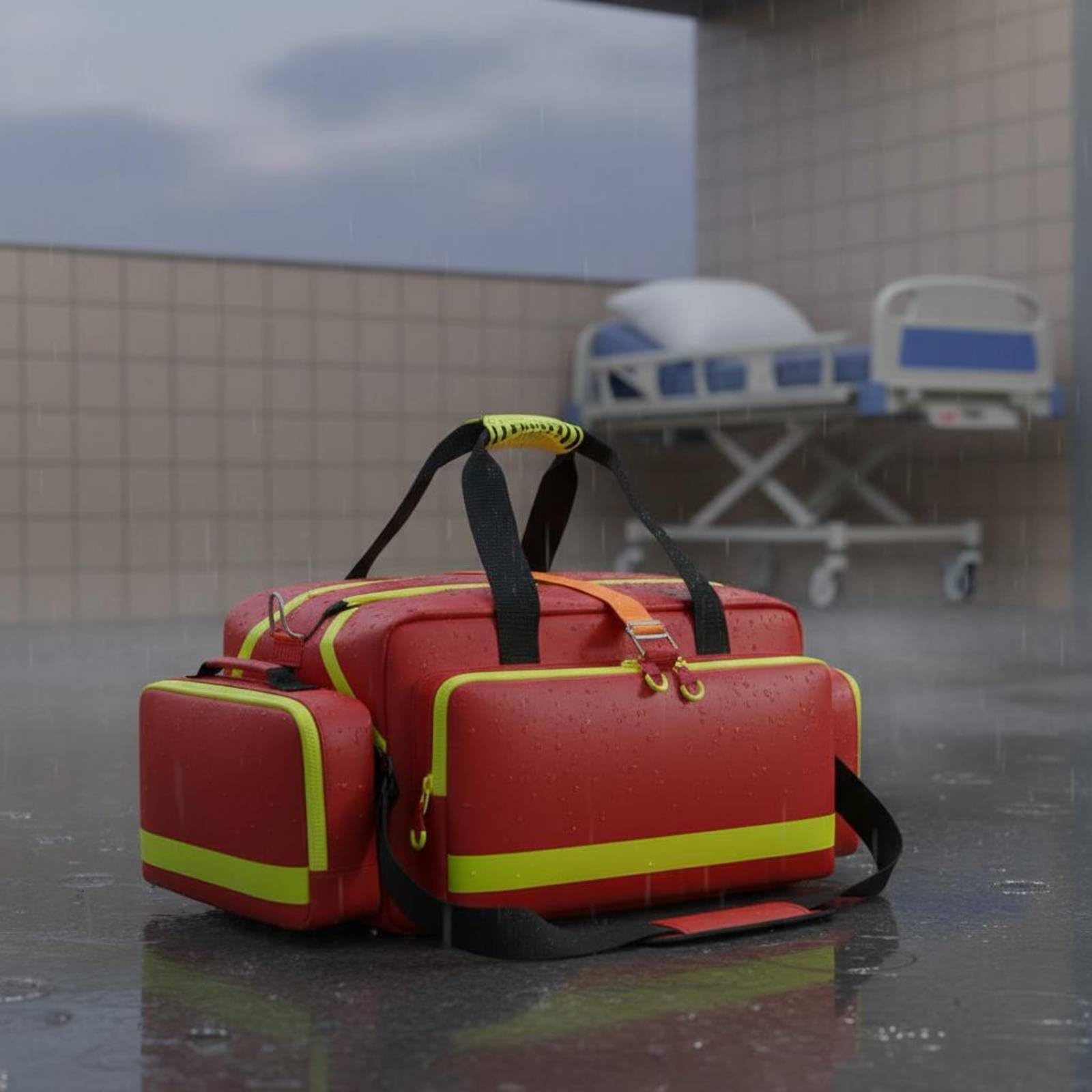 Borsa Medica Impermeabile Zaino Kit Primo Soccorso Valigetta Emergenza Borsa Paramédico in TPU E Oxford 1200D con Accesso Rapido E Organizzazione, Array, Blu