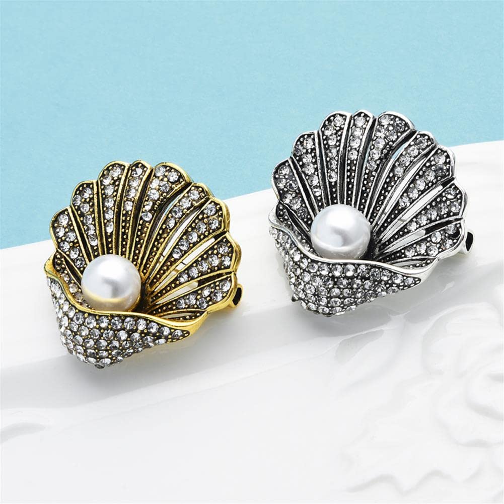 Broschennadel, Anstecknadel for Rucksäcke, Damen, Sammlung und Präsentation, Anstecknadeln, Broschen und Anstecknadeln, Vintage-Strass-Muschel, Damen, Unisex-Design, lässige Büronadeln, Abzeichen