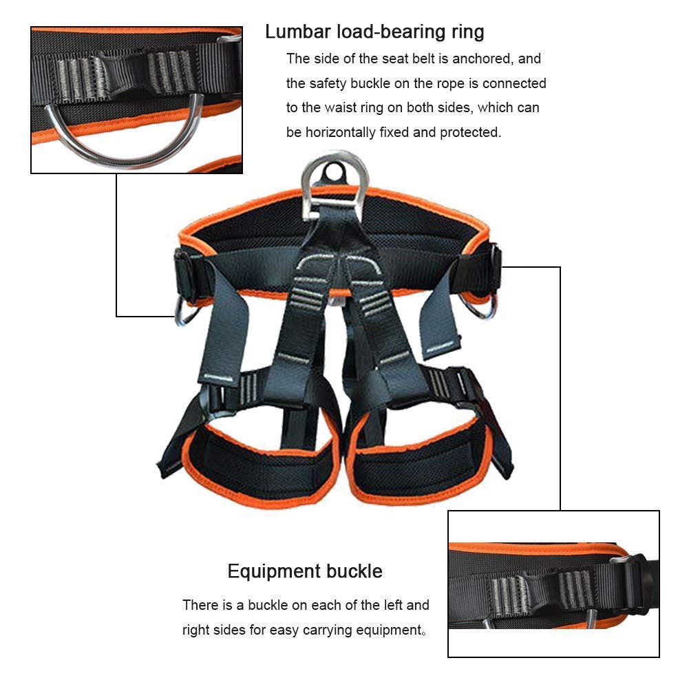 SwaYve Arnés de Seguridad para Protección Contra Caídas, Kit de Arnés de Medio Cuerpo, Arnés de Escalada para Cepillos de Pared, Exteriores, Construcción/Orange