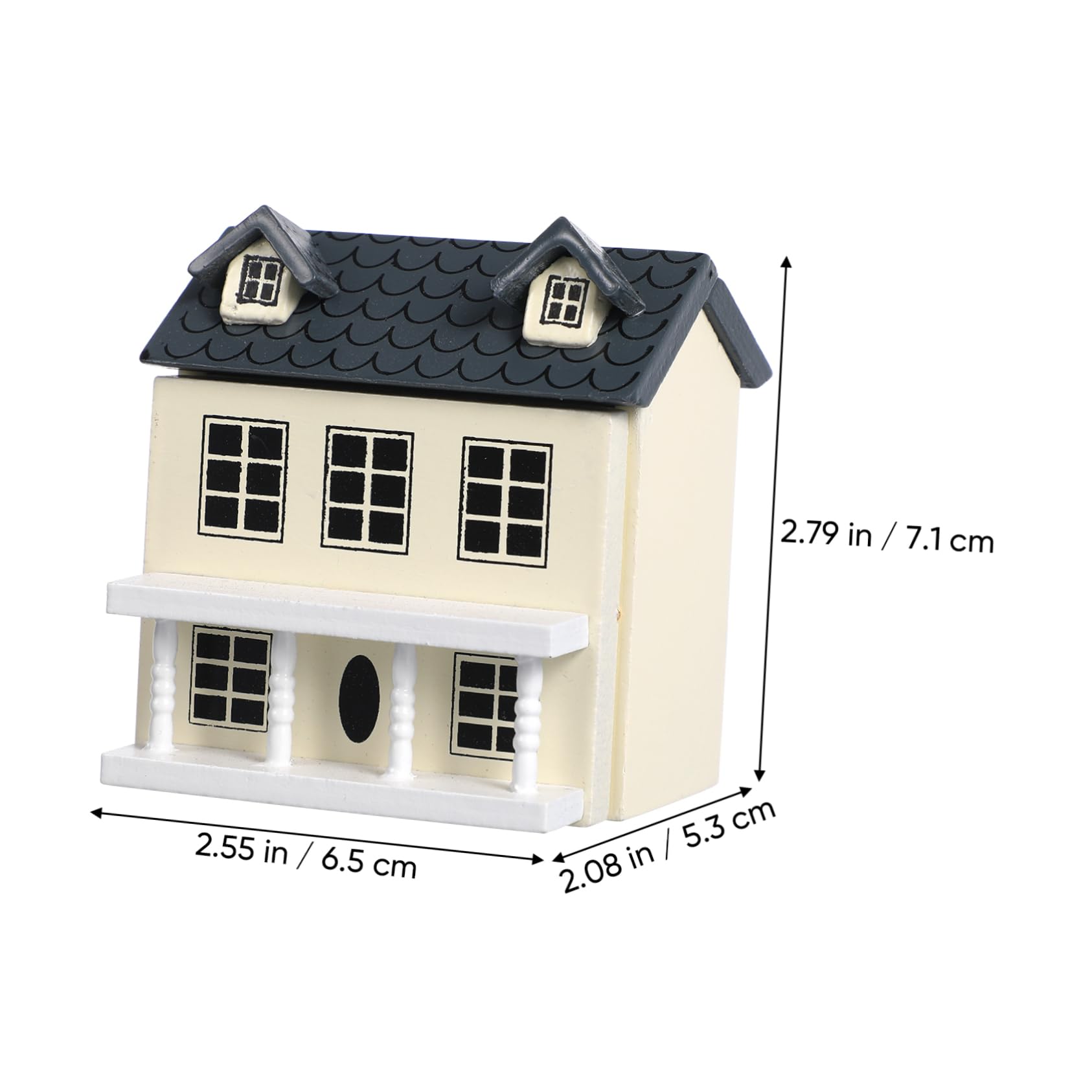 KONTONTY Scale Cute Dollhouse with Roof and Walls Decorative Mini House for Tabletop Display