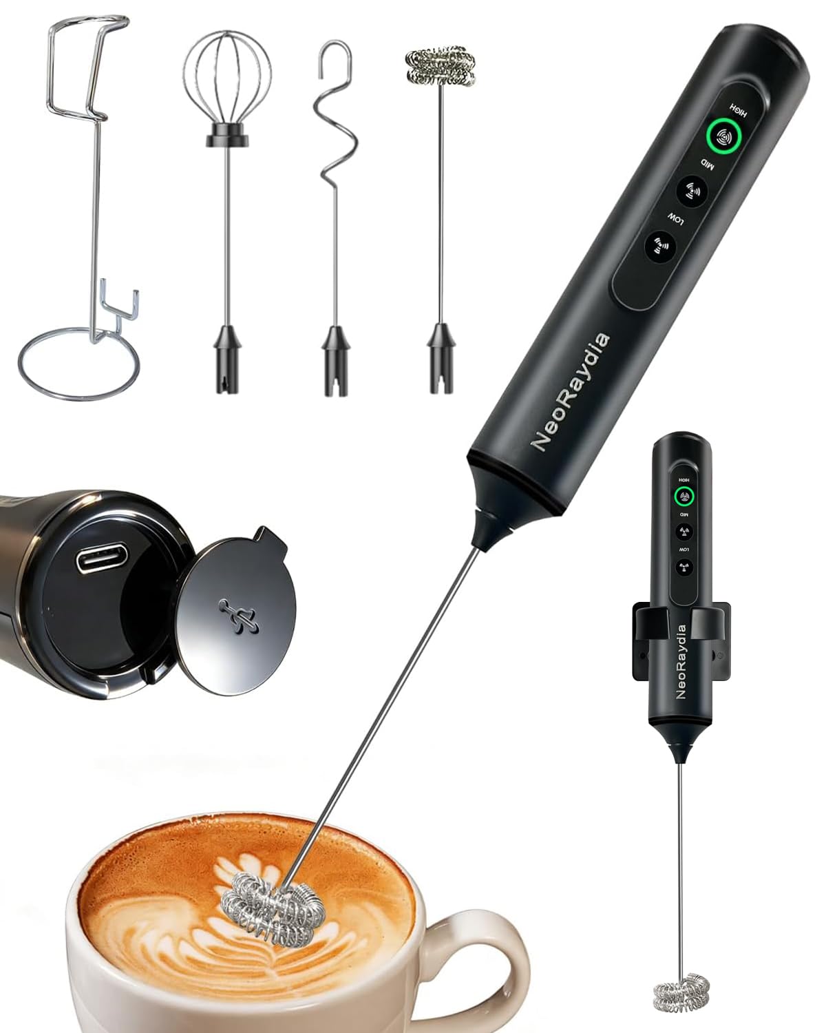 NeoRaydia Electric Handheld Milk Frother