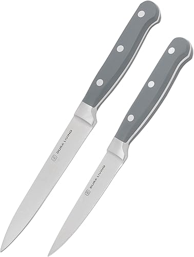Juego de 2 cuchillos de cocina de alta calidad, cuchillo utilitario ultraafilado de 5 pulgadas y cuchillo de pelar de 3.5 pulgadas, acero inoxidable