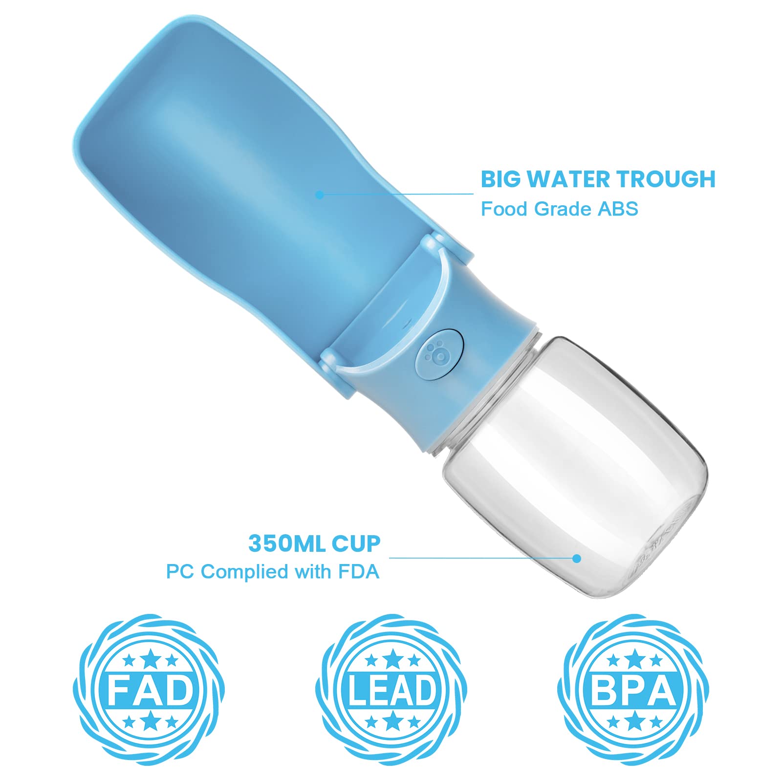 Canareen Portable Dog Water Bottle, Leak Proof Travel Water Bottle for Dogs & Cats - Image 2