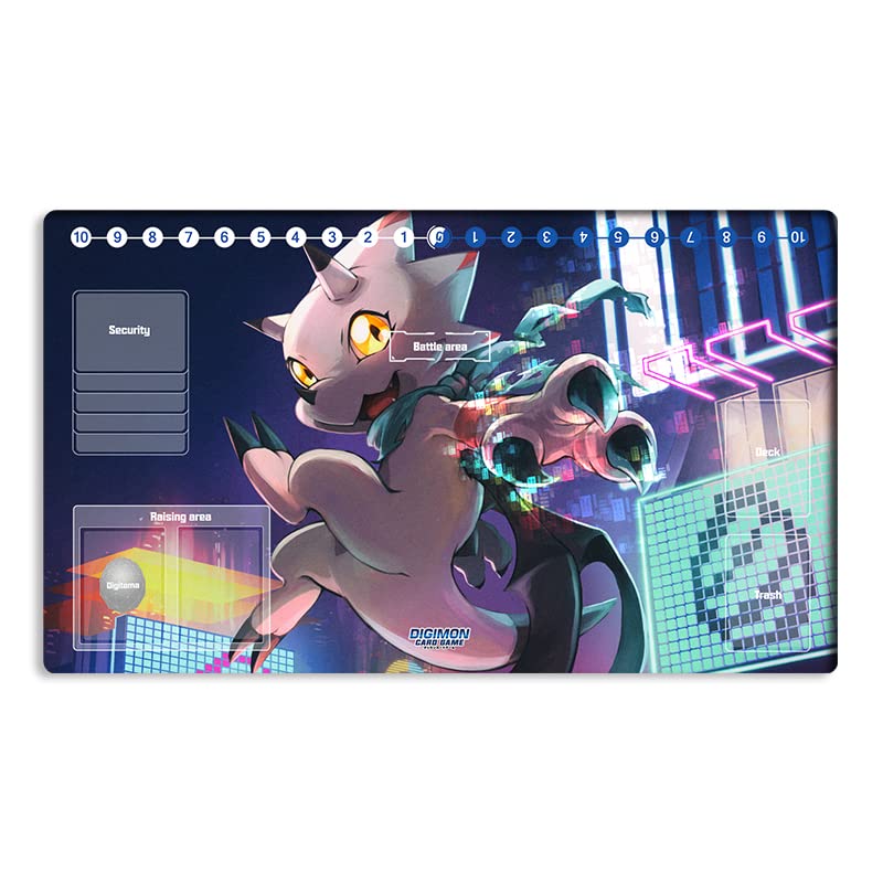 New Mlikemat Playmat Digimon DTCG Mat Gammamon TCG CCG OCG Trading Card Game Mat with Zones + Free Bag (ZD002-847-SM)
