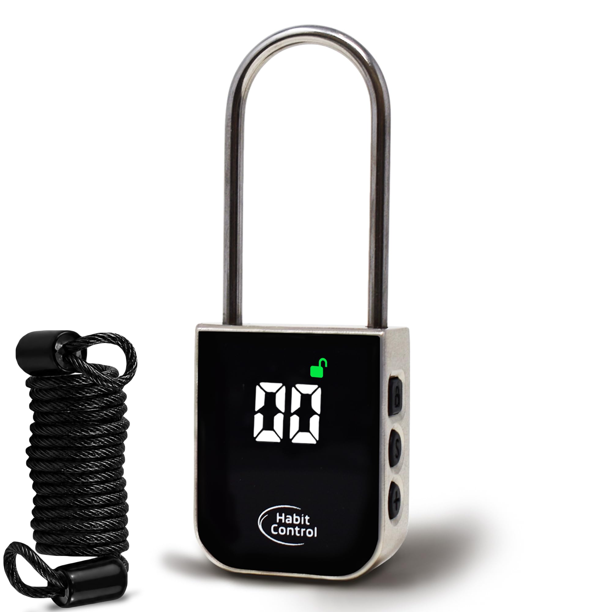 Habit Control Metal Timer Lock - Smart Padlock for Kitchen Cabinets, Timed Out Keyless Pad Lock for Cell Phones, Snacks, Liquor, Game Consoles & Other Unwanted Temptations