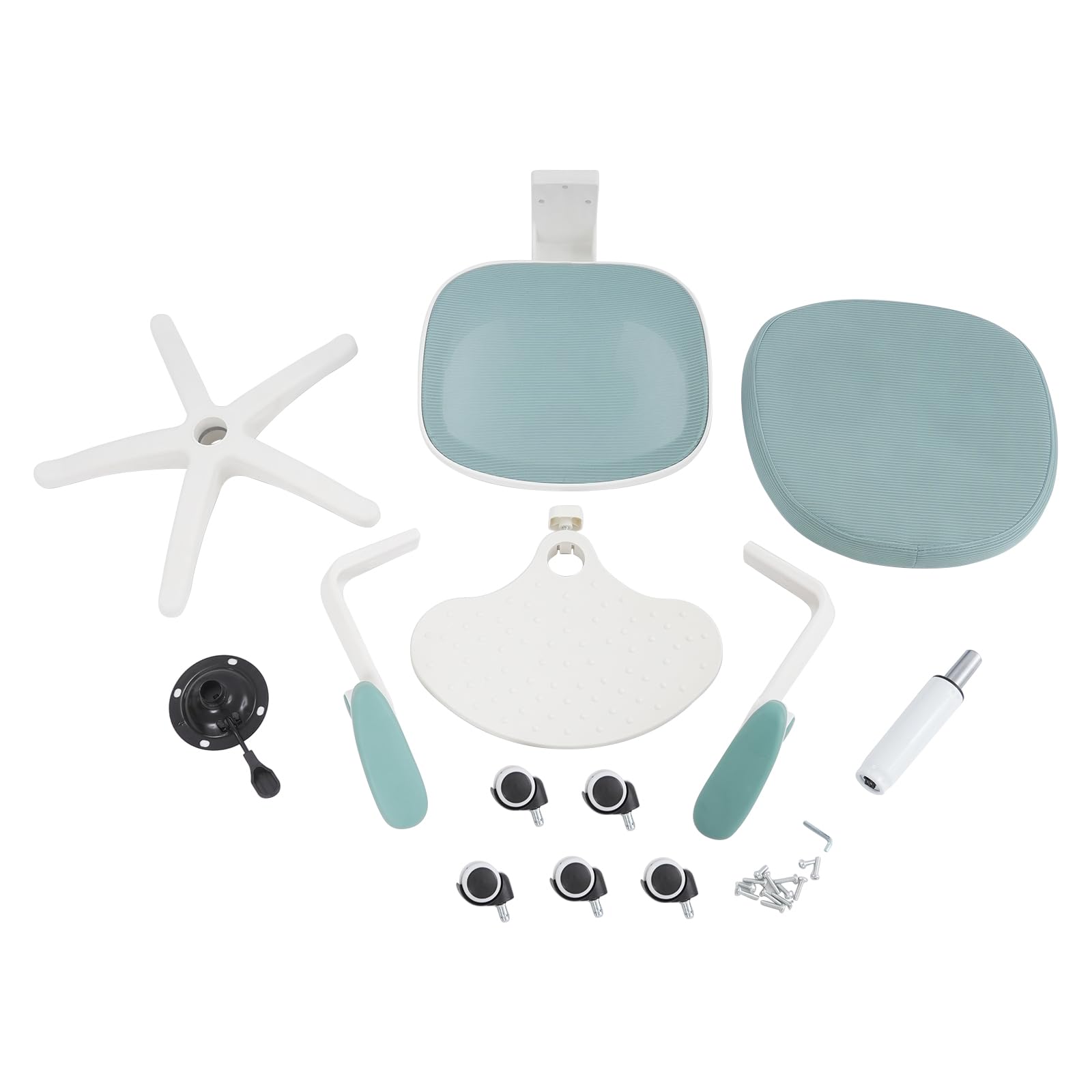 Silla de escritorio para niños con altura ajustable, reposabrazos ajustables, silla giratoria para niños con reposapiés, silla de escritorio para niños de 6 a 18 años (verde claro)