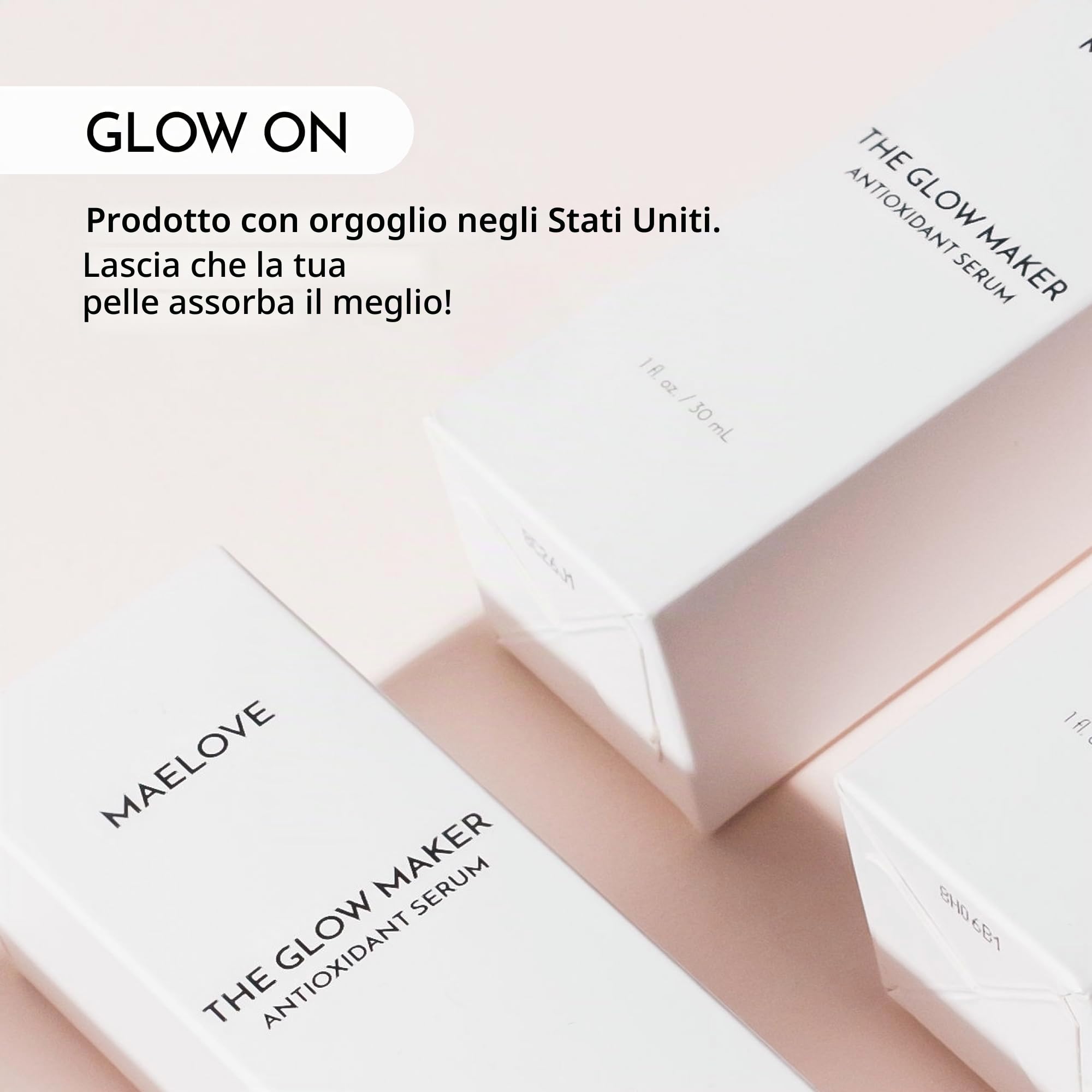 MAELOVE Siero alla vitamina C, illuminante con vitamine C, E, acido ferulico e acido ialuronico, senza profumo, premiato siero illuminante e idratante per il viso, 50 ml