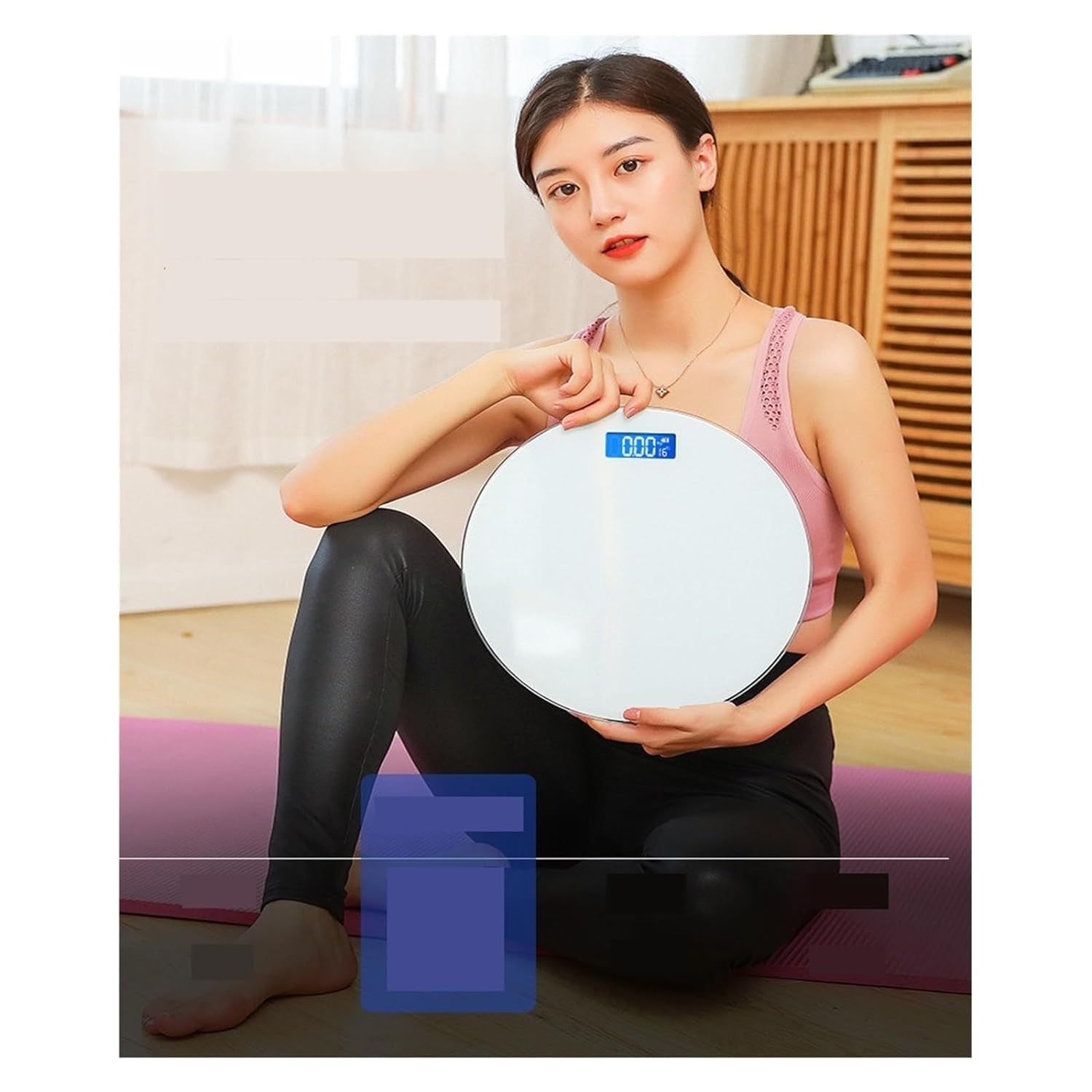 Balanza Báscula de baño de 28CM de diámetro, balanza Digital de alta precisión para personas, báscula corporal con Base antideslizante Alta precisión