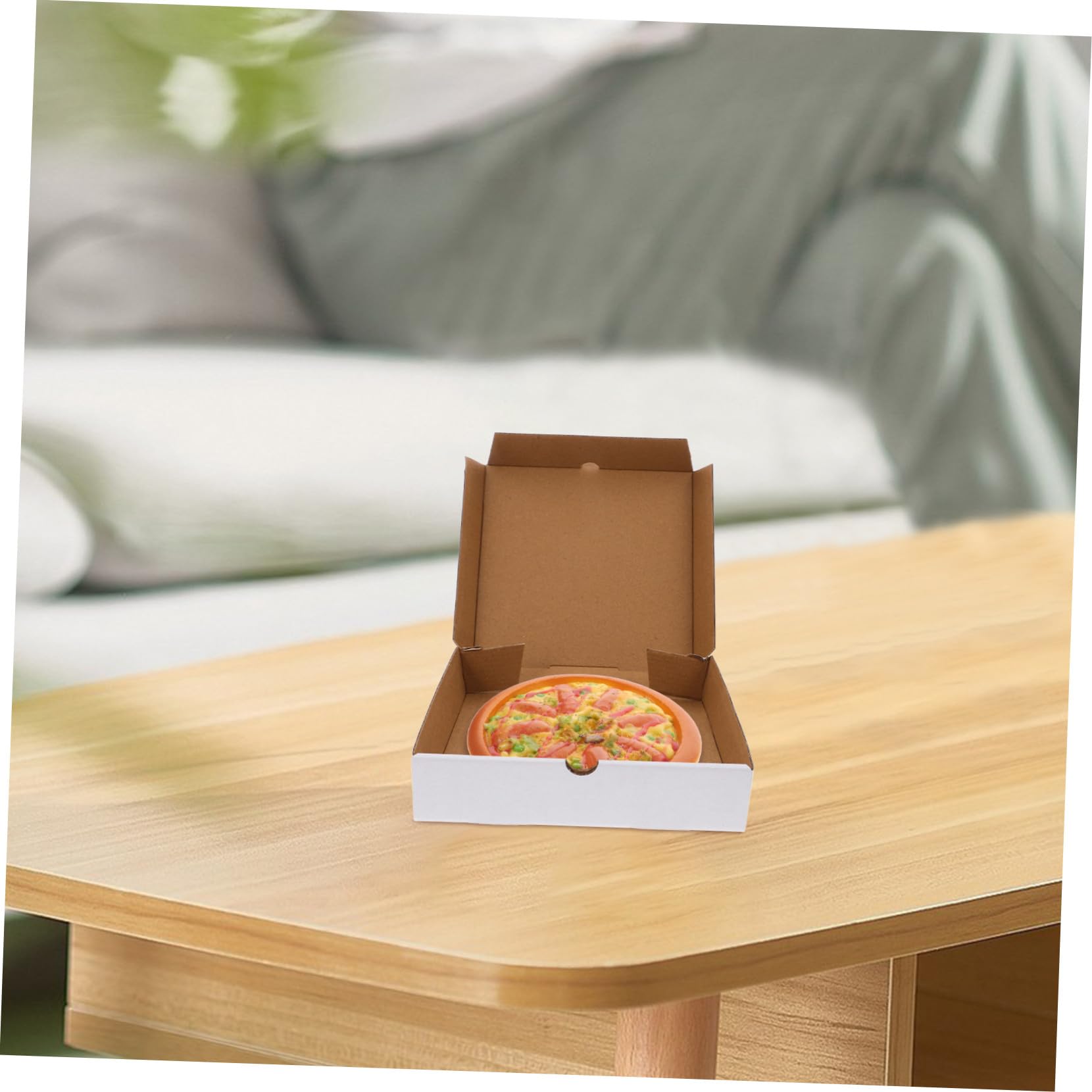 STOBAZA 30 pezzi Scatole Pizza in Carta Kraft Bianca Contenitori Ondulati per Cibo da Asporto Scatole Resistenti e Riciclabili per Pizza Dolci e Biscotti Conservazione