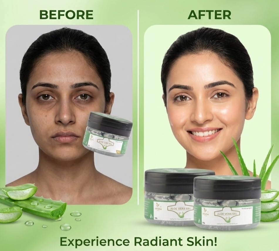 Image of Imbibeorganic Aloveragel, Natural Skin and Hair Care, Hydrating Formula 50g 2 pack