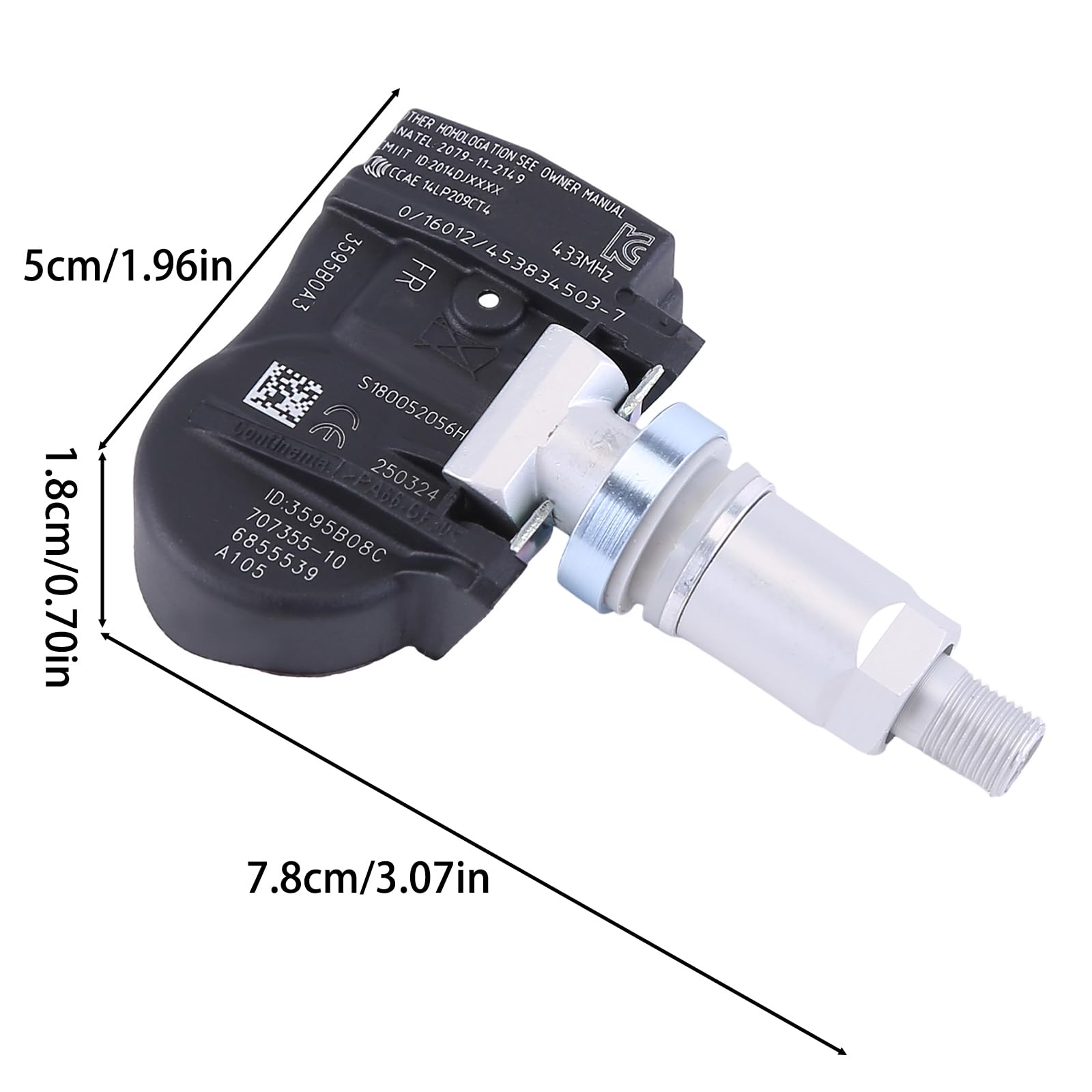 LICHENGTAI 4 sztuki TPMS czujnik ciśnienia w oponach, kompatybilny z 1, 2, 3, 4, X1, X5, X6, RDKS, 6881891, 36106881890, 36106856209, system kontroli ciśnienia w oponach