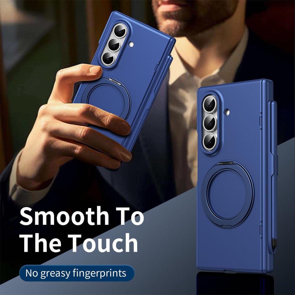 Pellicola protettiva placcata con supporto magnetico, custodia per telefono per Samsung Z Fold 8 Ultra 7 6 5 con slot per penna, cover rigida in PC, argento, per Samsung Galaxy Z Fold 8
