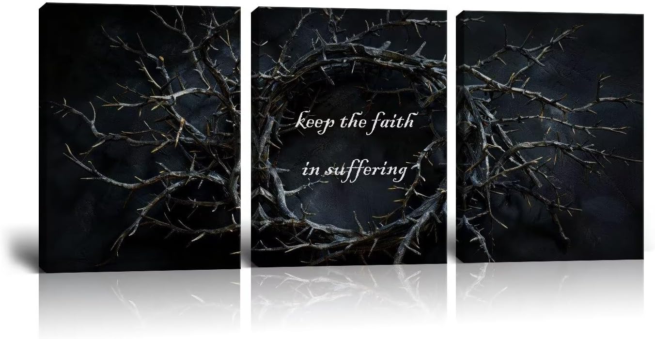 Wall HDQ Christian Wall Decor God Inspirational Quotes Sign Bible Verse Wall Art Religious Gift Wall Sign Farmhouse Bedroom Home Office 3 Pieces 16''Wx24''Hx3 Jesus-3p-1