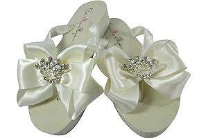 Princess Crown Bow Bridal Flip Flops