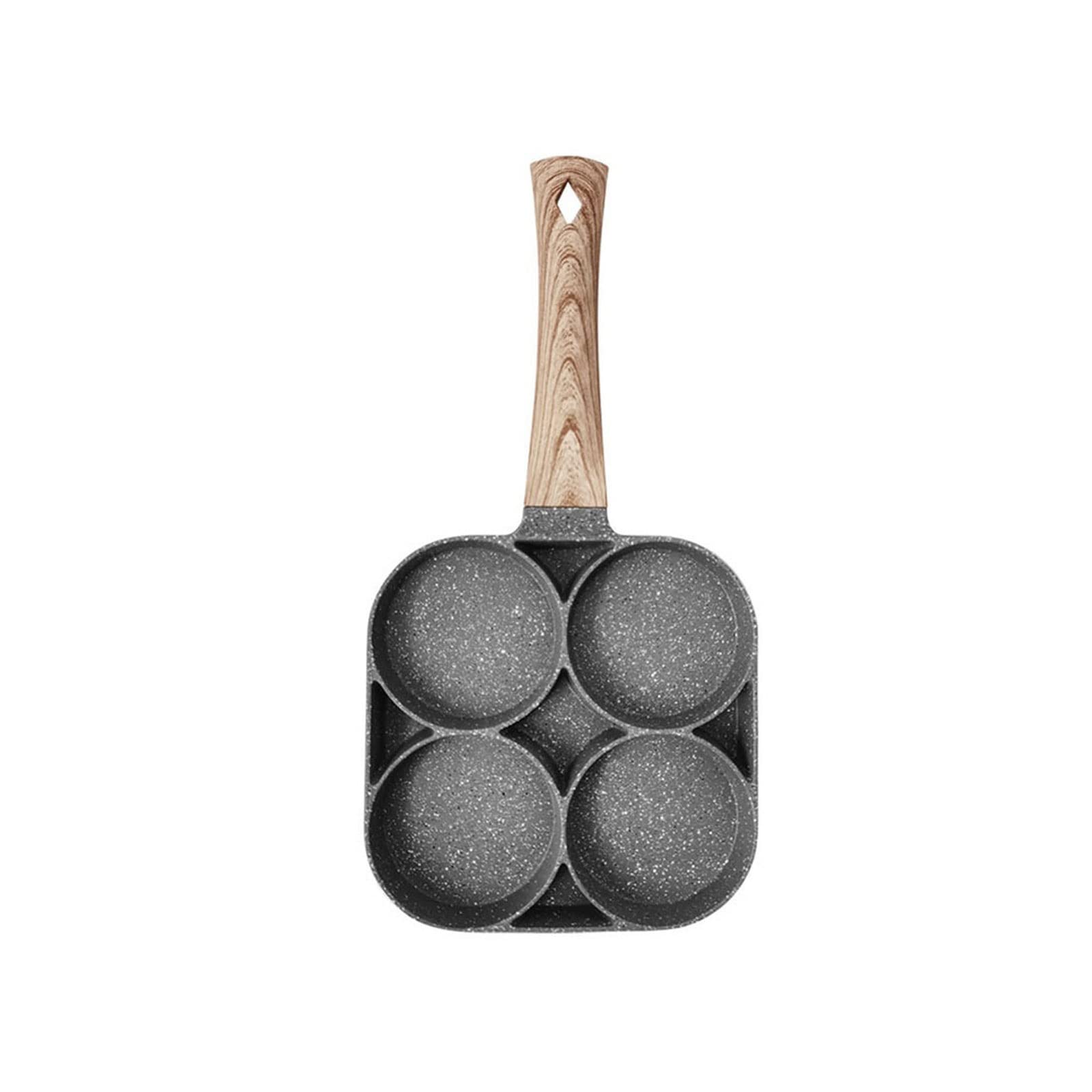 ,Saucepan 2/4 Hole Frying Pot Pan Omelet Pan Egg Ham Handle Frying Pot Thickened Omelet Pan Egg Wok