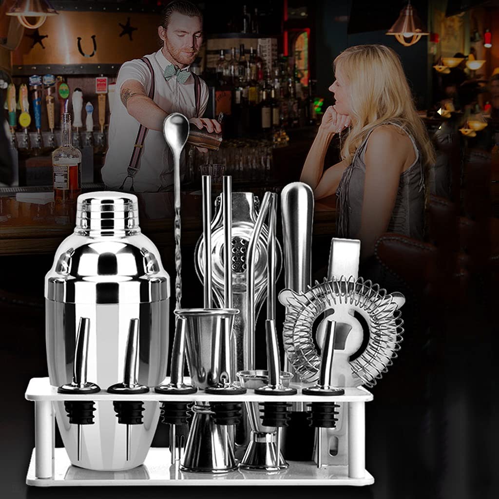Set de Coctelería Conjuntos de fabricación de cócteles, 12 piezas de mezclador de bebidas, kit Martini Kit de mezcla de camareros, herramientas, barra profesional y herramientas de barras de bebidas p