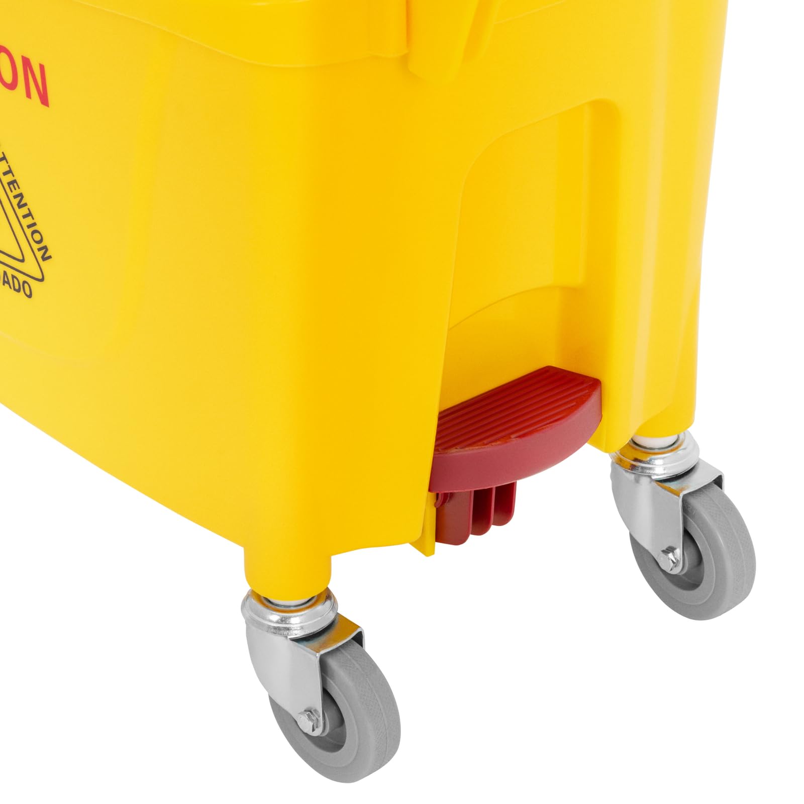 Carro de Limpieza con Prensa y Cubo de 32 L Prensa con Mango Engomado para Mopa hasta 130 mm 4 Ruedas Carro de limpieza industrial Carro de fregar para hostelería Carrito para fregar suelos