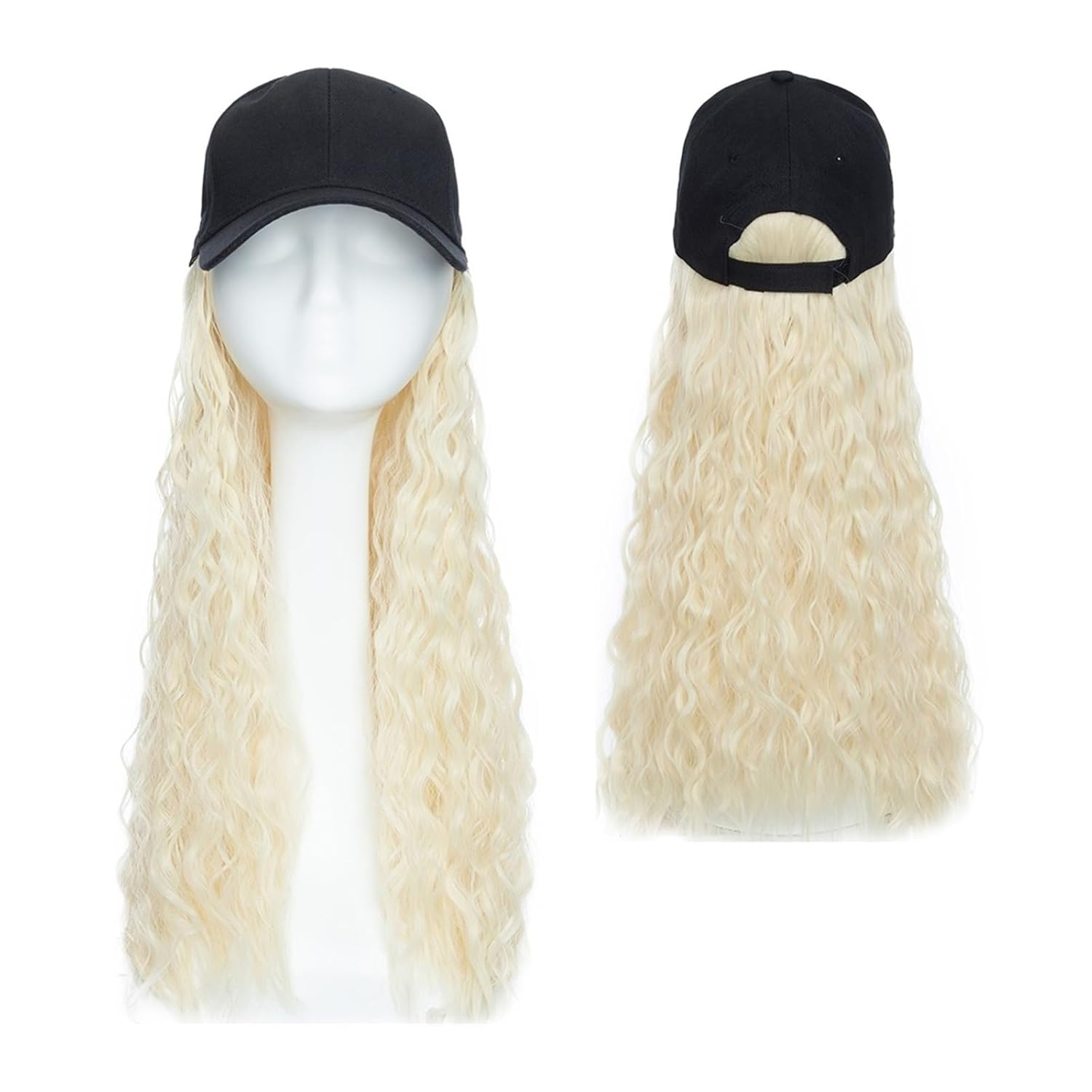 Wig With Bangs Hat Wig Synthetic Natural Wavy Hair Wigs Cap Straight Baseball Wig Bob Wig Curly Adjustable Hat Wig Cap With Hair Hat with Hair Attached for Women(Color:13)