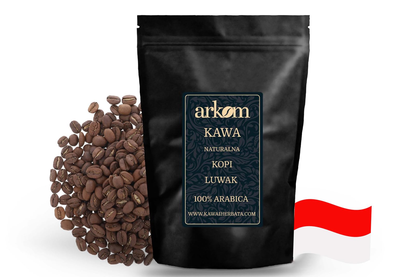 Arkom Kopi Luwak Kawa ziarnista Arabica, 100g