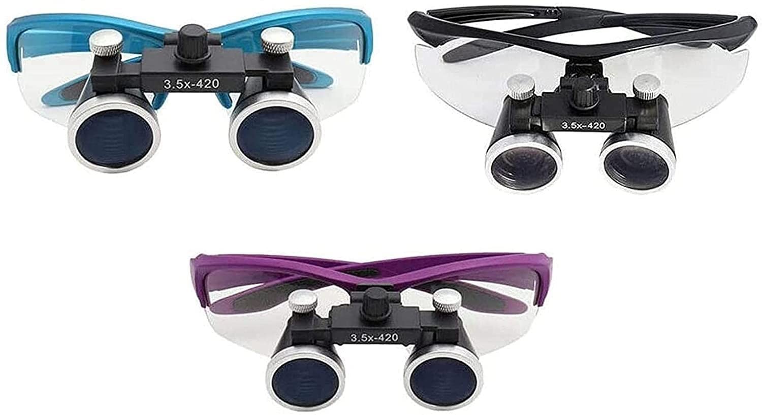 Cvhtroe 2.5X/3.5X420mm Dental Loupe Dental Lab Loupe Ingrandimento Binoculare Dentale Lente di Ingrandimento Chirurgia Lente di Ingrandimento Chirurgica (Color : 3.5x420mm Purple)