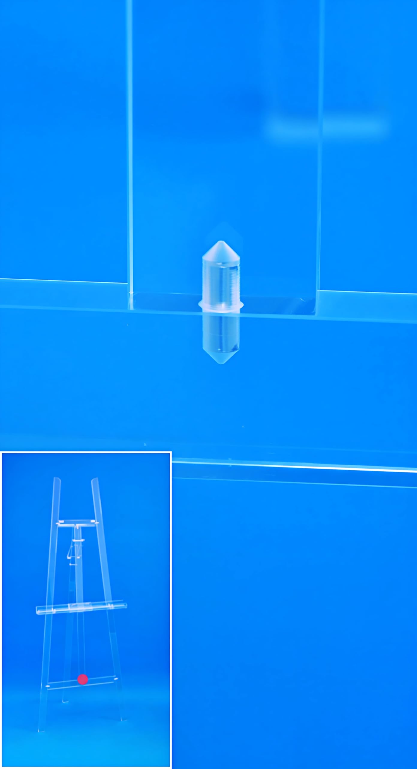 Hansen Staffelei/Bilderhalter aus kristallklarem Acrylglas | Exklusiv, Für Privat, Für Künstler / Atelier, Für Vernissage / Ausstellung, Lifestyle