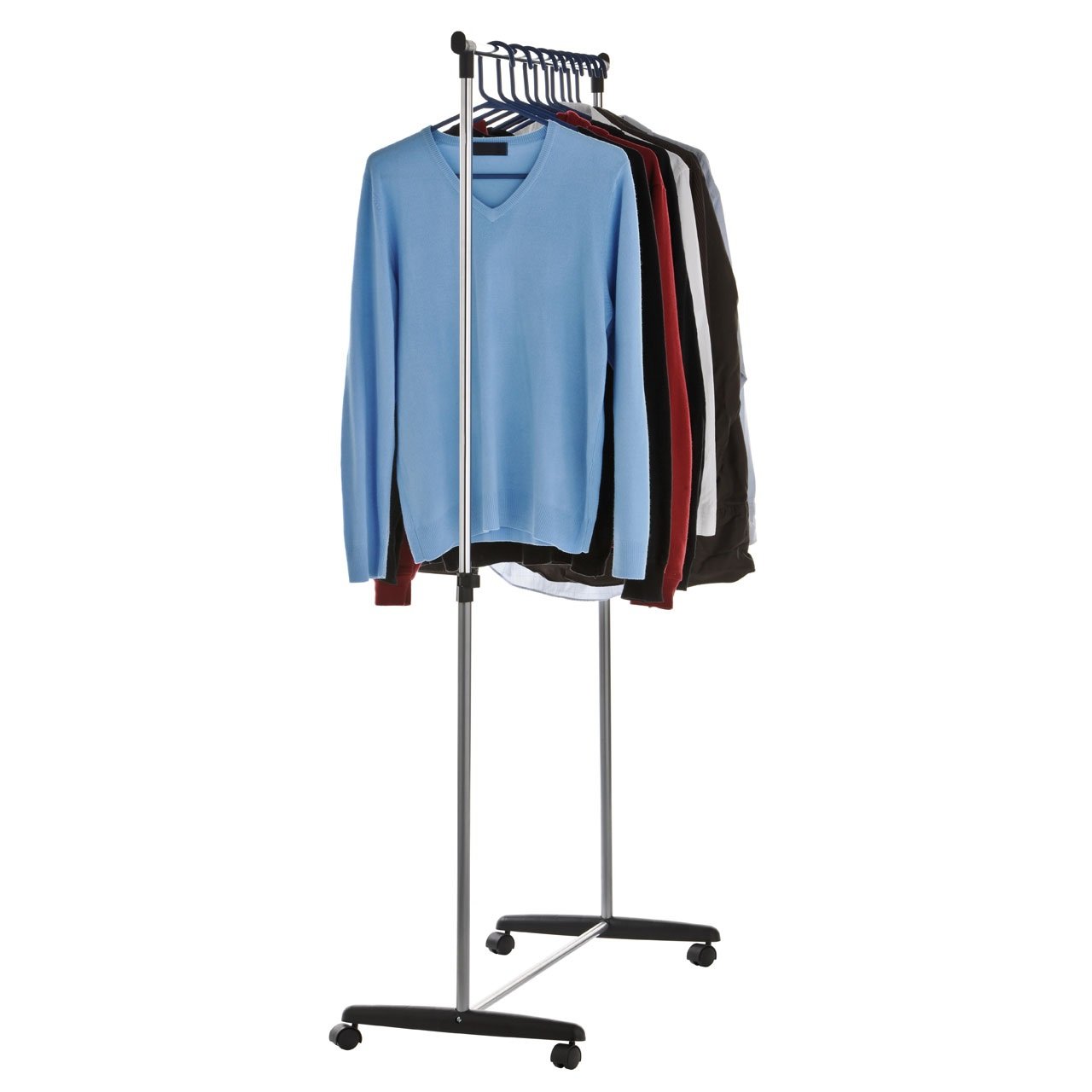 Portable Garments Clothes Hanging Rail Tidy Organiser Storage With Casters