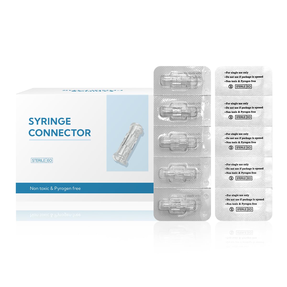 Luer-Lock-Adapter, Buchse auf Buchse für Übertragung, sterile Einzelverpackung (1 Box, 100 Stück)