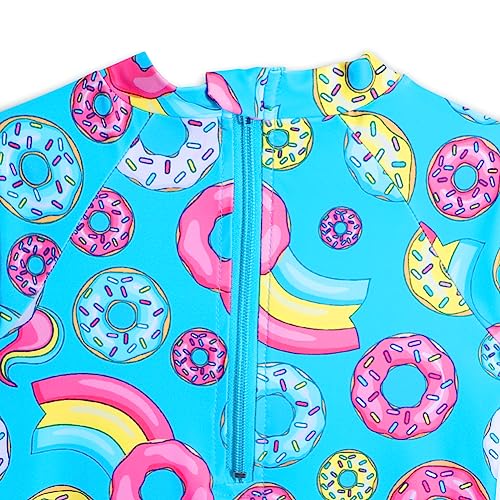 Image of Alakuoti Long Sleeve One Piece Ruffle Swimsuit for Toddler Girls Baby Girl Rashguard Shirt with UPF 50+ Sun Protection