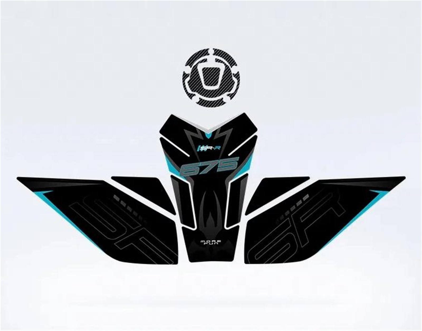 Motorcycle Frosted Fuel Tank Kit Sticker Protector Traction Pad Decals Accessories for CFMOTO 675SR-R 2024 Protection(Color10)