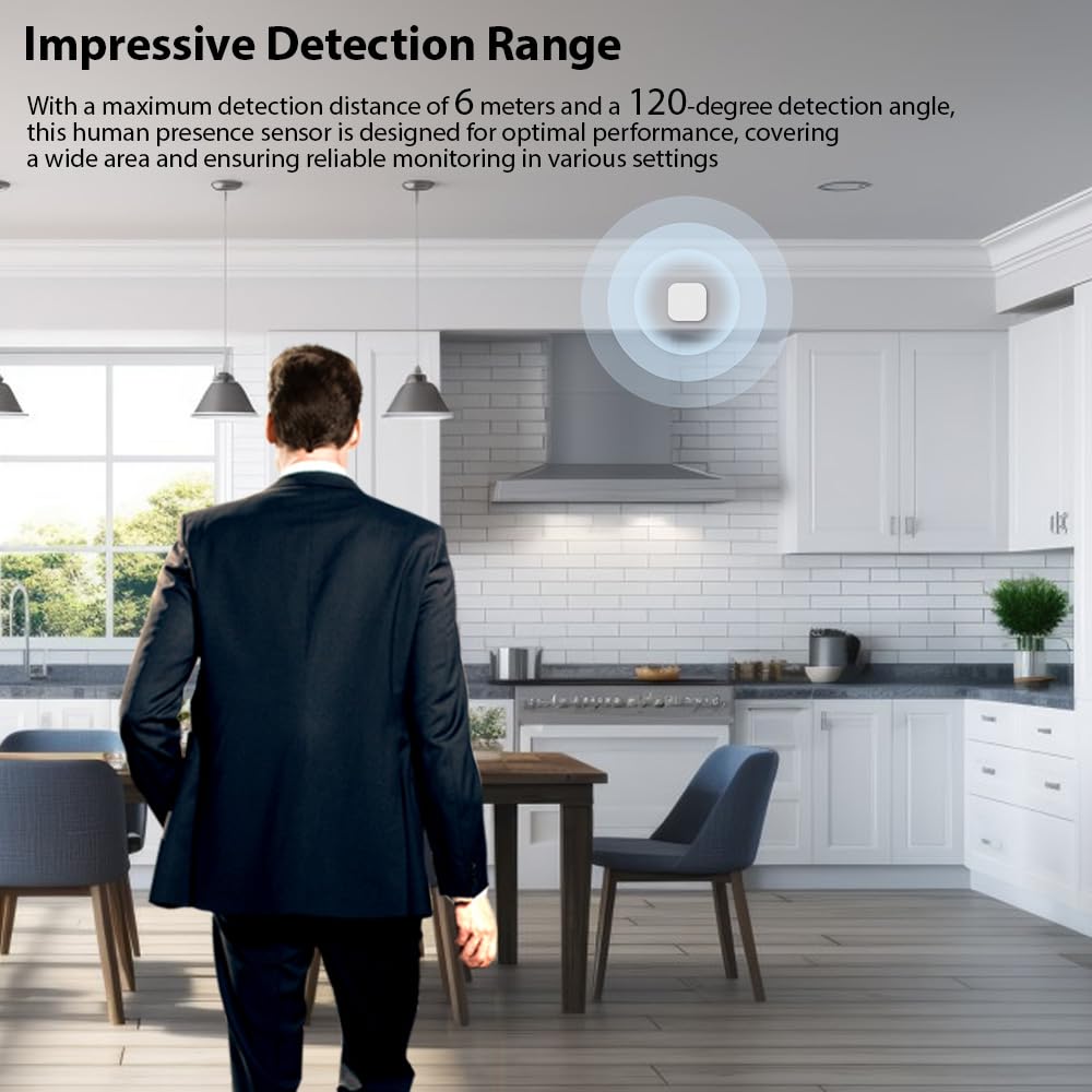 Détecteur de présence Humaine TY WiFi 2,4 GHz avec à -Ondes et capteur PIR pour la détection de Mouvement à la Maison et au Bureau