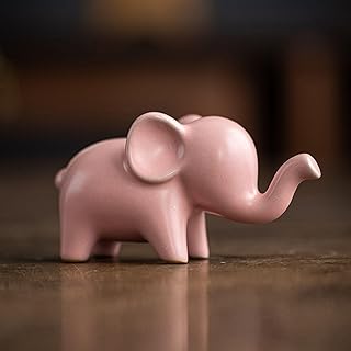 29 Pink Ceramic Decor Ideas That Feel Soft And Elegant 66 OwMell Good Luck Elephant Decor for Home, Small Ceramic Elephant Statue ...