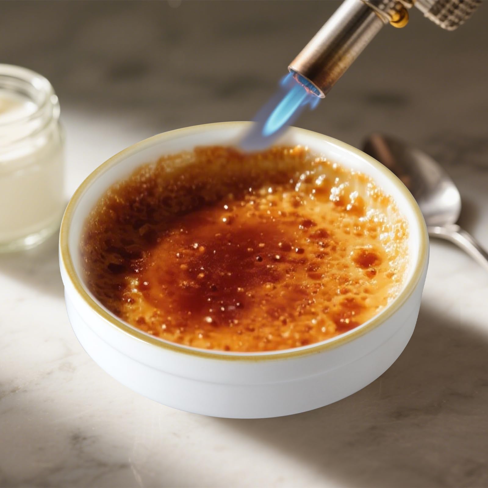 Cinf Dessertschalen Set aus Porzellan 4er Set kleine Schalen 177 ml ofenfest, für Dessert, Dip, Soufflé, Creme Brulee, spülmaschinenfest