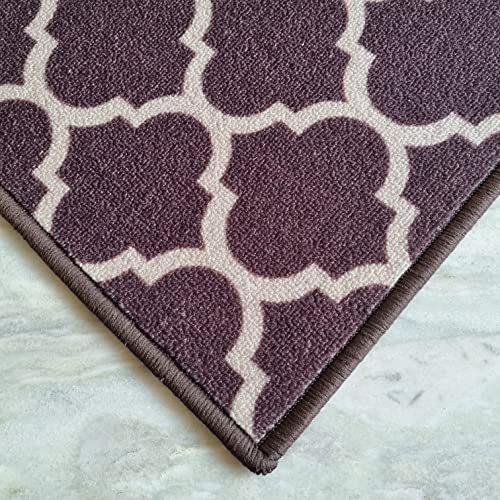 Image of Matz&More Anti Slip Multipurpose Floor Mat, 40x60cm, for Door, Entrance, Bathroom, Bedroom, Kitchen, Office, Trellis Two Toned Olive