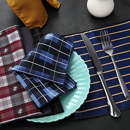 Image of SATINIOR Men Pocket Square Handkerchief Soft Colored Hankies for Party Wedding Thanksgiving Day Christmas 8.3''x 8.3''