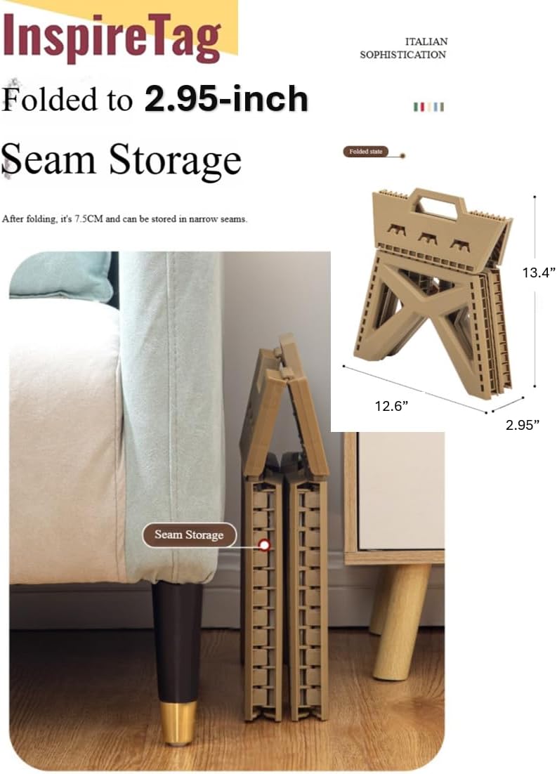 Folding Step Stools for Adults & Kids – Anti-Slip Collapsible Step Stool for Kitchen, Bathroom, Closet, RV, Portable & Space-Saving – 120kg Capacity, Lightweight & Safe Design – Rosa Pink