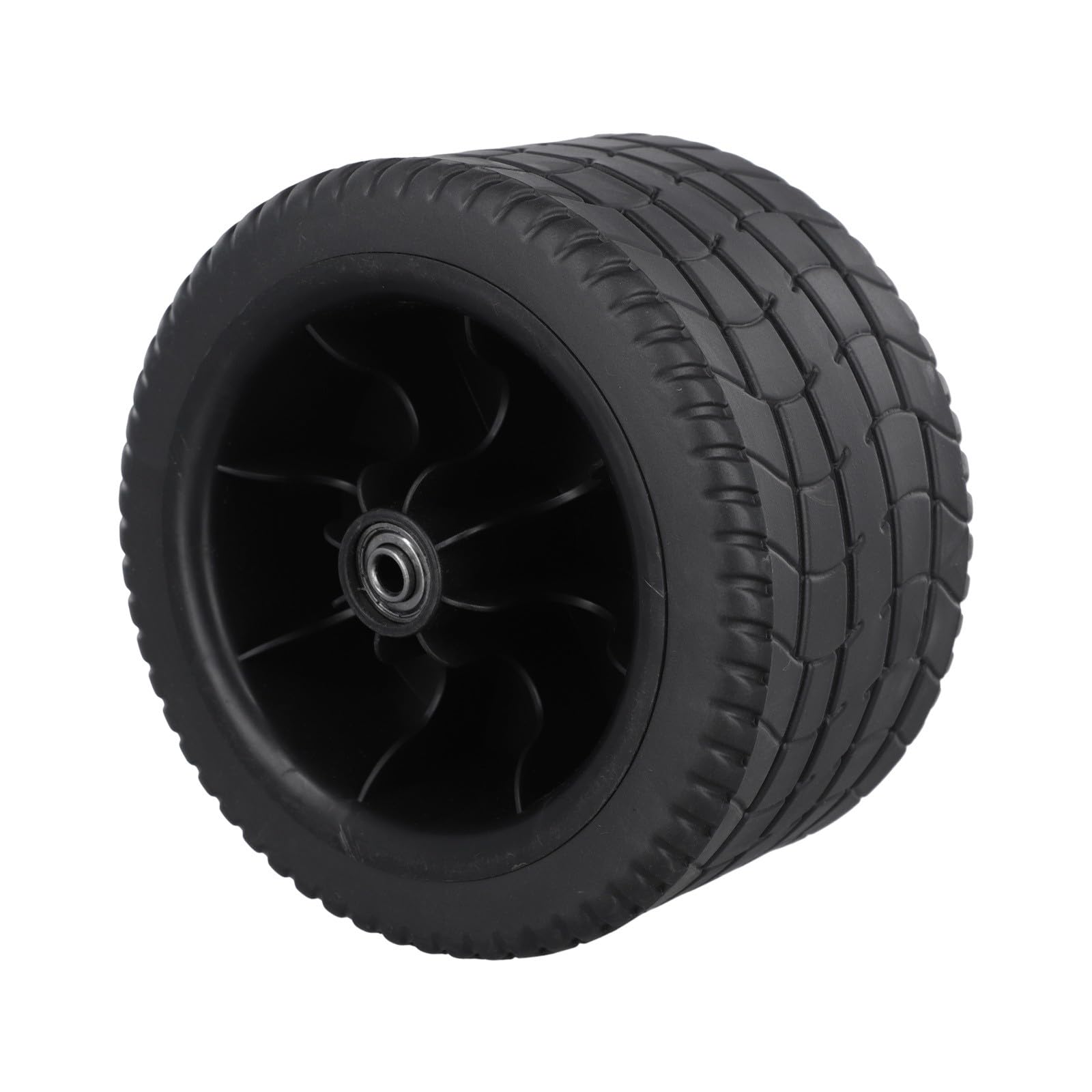 17,8 cm Ersatzräder für Gartenwagen, 360° drehbare Bollerwagenreifen mit Doppellager für Bollerwagen-Ersatzteile (4 Stück)