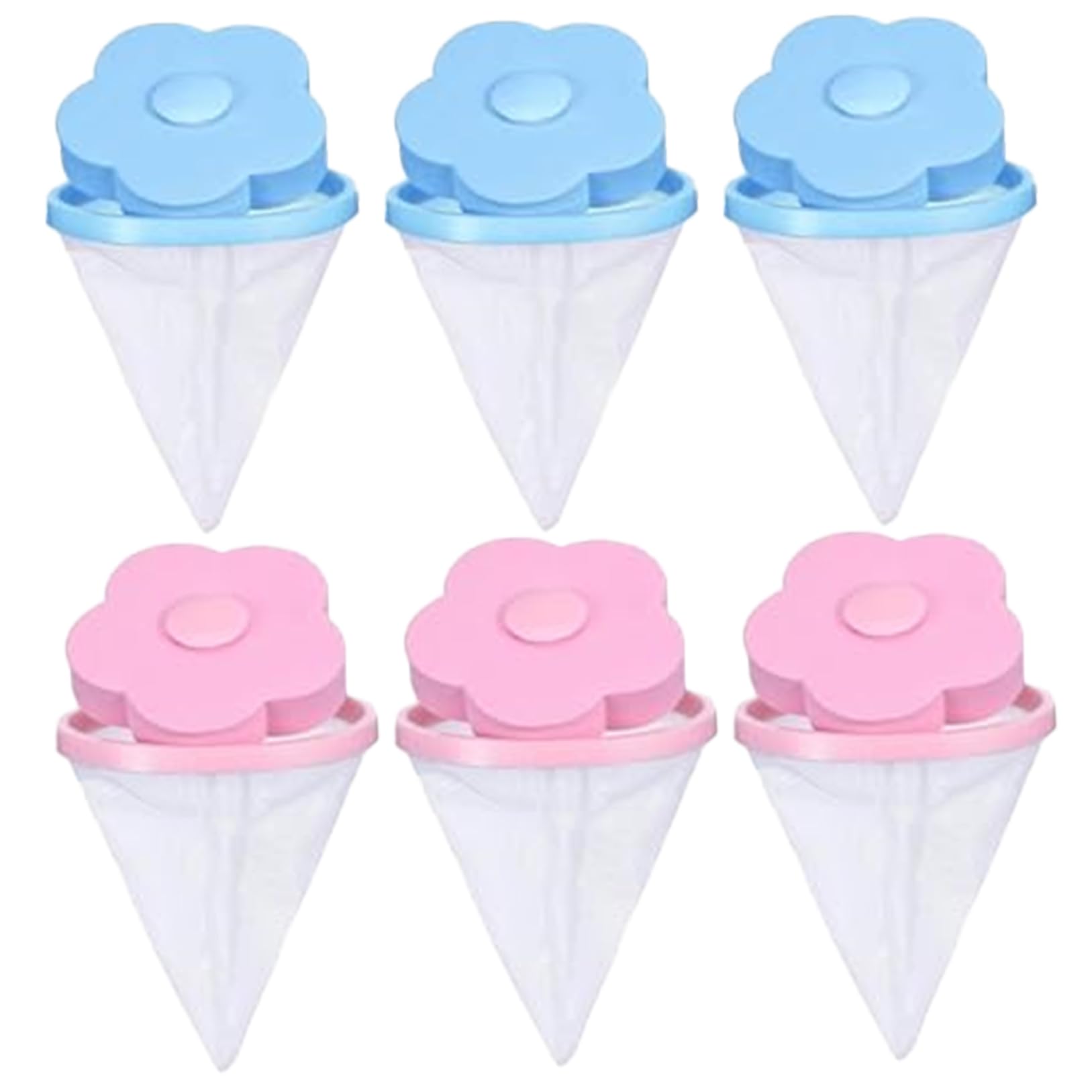 BeVistoso 6PCS Pet Hair Remover for Laundry Floating Laundry Catcher for Washing Machine, Fine Mesh Reusable Lint Catcher Household Washer Hair