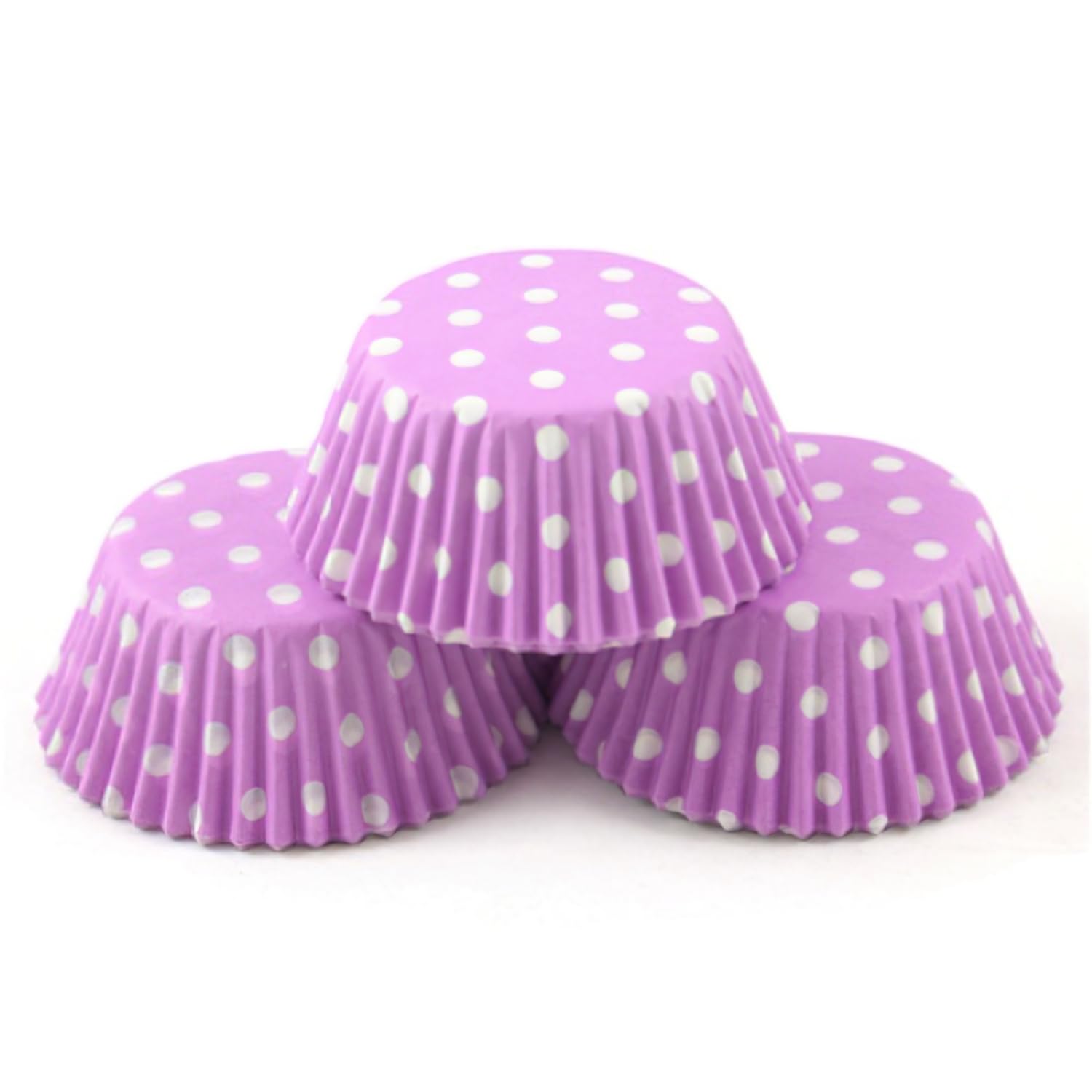 Pme Purple Lavender Polka Dots Paper Baking Cases For Cupcakes, Standard Size, Pack Of 60