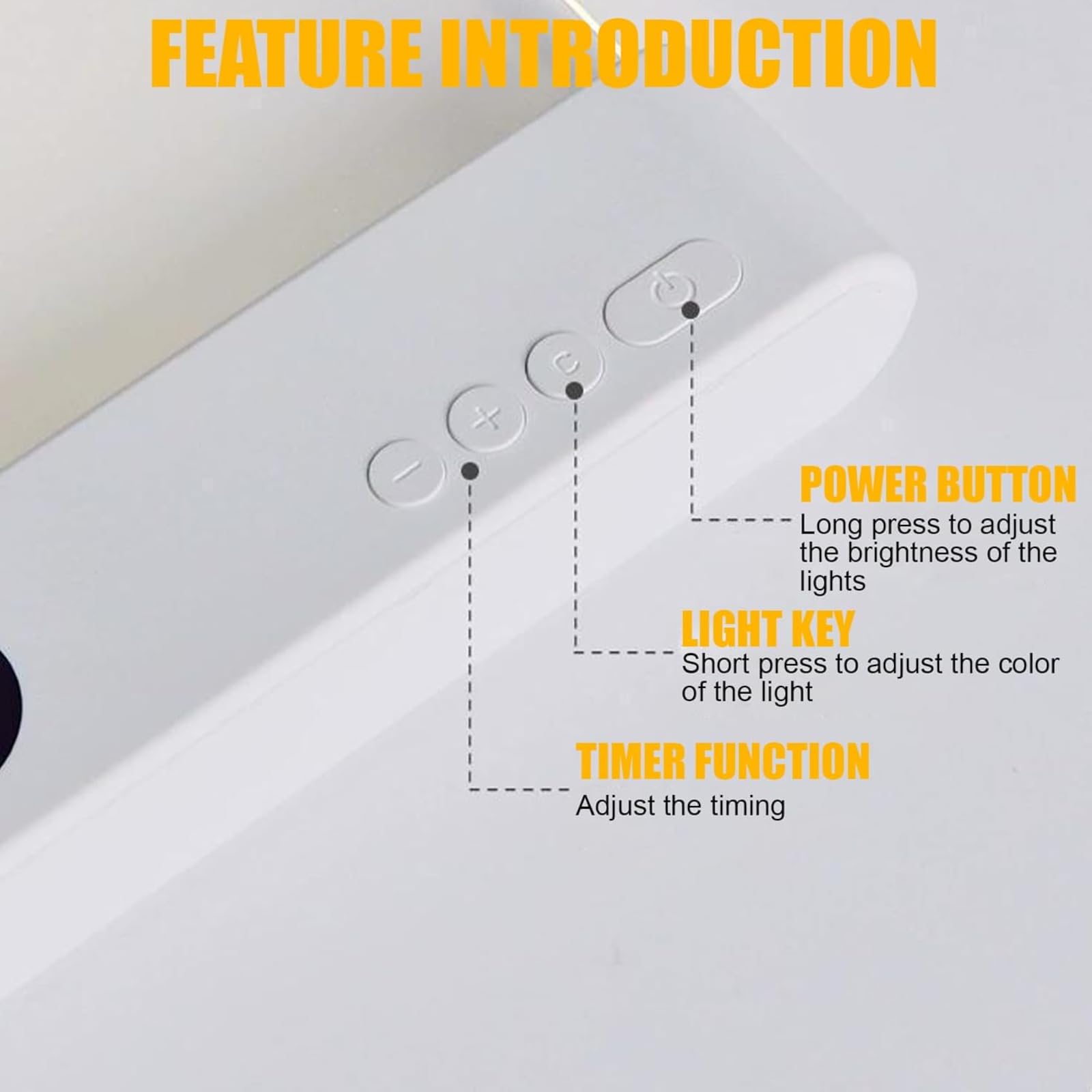 TFixol Timer di rilevamento della luce di lettura piatto Oscuramento continuo 3 temperature di colore Batteria a lunga durata